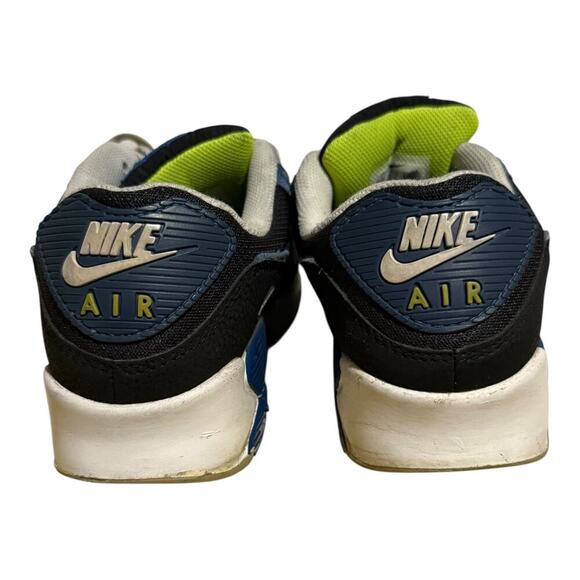 Nike Air Max 90 SE Blue Black Volt Men's Size 9 Suede Mesh Running Sneakers - Picture 5 of 9